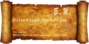 Birnstingl Madléna névjegykártya